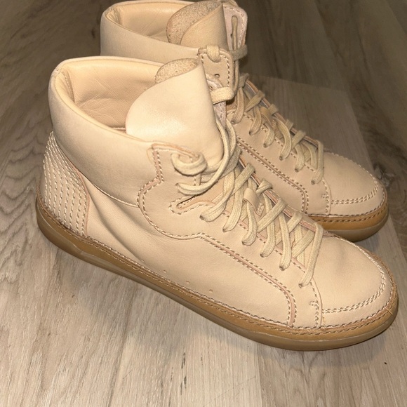 Clarks Cream Lace Up Boots - Picture 1 of 7